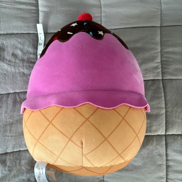 LIKE NEW, Squishmallows Sanjay Pink Ice Cream Sundae With Bowtie Plush Toy - Picture 6 of 8